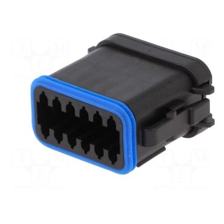 Connector: wire-wire | PX0 | female | plug | for cable | PIN: 12 | black