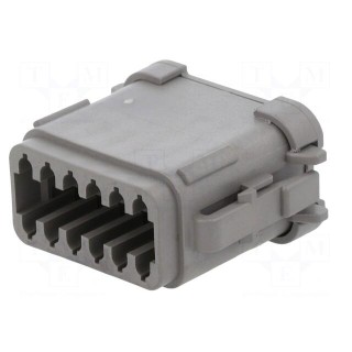 Connector: wire-wire | PX0 | female | plug | for cable | PIN: 12 | grey