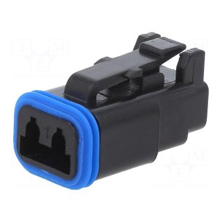 Connector: wire-wire | PX0 | female | plug | for cable | PIN: 2 | black