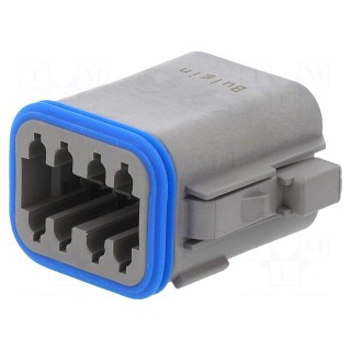 Connector: wire-wire | PX0 | female | plug | for cable | PIN: 8 | grey