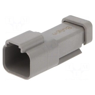 Connector: wire-wire | PX0 | male | plug | for cable | PIN: 2 | grey | IP68
