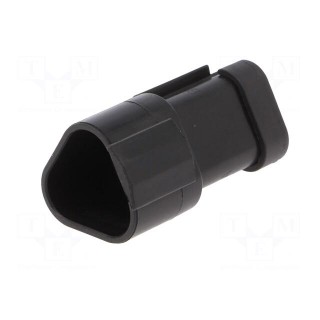 Connector: wire-wire | PX0 | male | plug | for cable | PIN: 3 | black | IP68