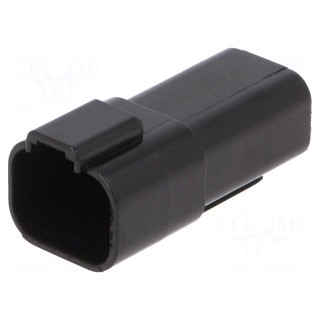 Connector: wire-wire | PX0 | male | plug | for cable | PIN: 4 | black | IP68