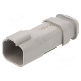 Connector: wire-wire | PX0 | male | plug | for cable | PIN: 4 | grey | IP68