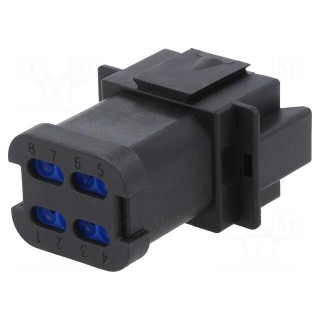 Connector: wire-wire | PX0 | male | plug | for cable | PIN: 8 | black | IP68