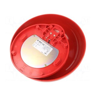 Signaller: sound | bell | 19÷28VDC | 98dB | TAA | IP21C | red | Mat: steel