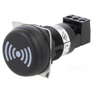 Signaller: sound | buzzer | 24VDC | 24VAC | ESK | IP65 | black | on panel