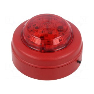 Signaller: lighting | flashing light | red | 9÷60VDC | IP21C,IP65