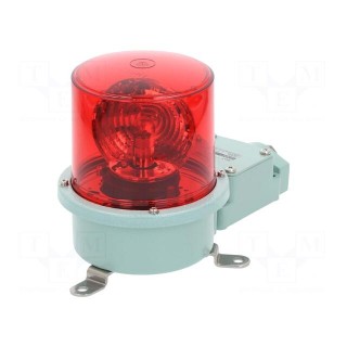 Signaller: lighting | rotating light | red | Series: SH1 | 24VDC | IP66