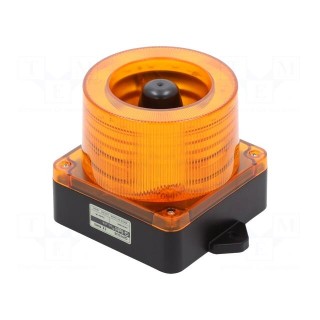 Signaller: lighting-sound | 10÷30VDC | LED | amber | IP66 | Ø136x126mm