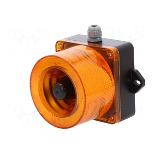 Signaller: lighting-sound | 10÷30VDC | LED | amber | IP66 | Ø136x126mm