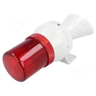 Signaller: lighting-sound | 230÷240VAC | bulb BA15D | red | IP43 | KLL