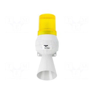 Signaller: lighting-sound | 230÷240VAC | bulb BA15D | yellow | IP43