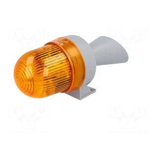 Signaller: lighting-sound | 230VAC | horn,flashing light | orange