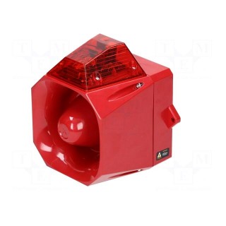 Signaller: lighting-sound | 230VAC | siren,flashing light | LED | red