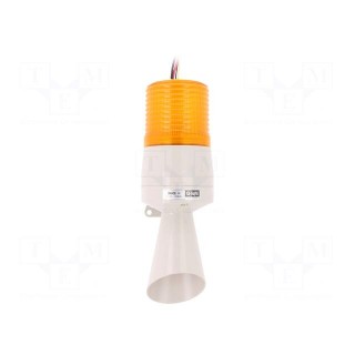 Signaller: lighting-sound | 24VDC | bulb | amber | IP54 | Ø86x233mm