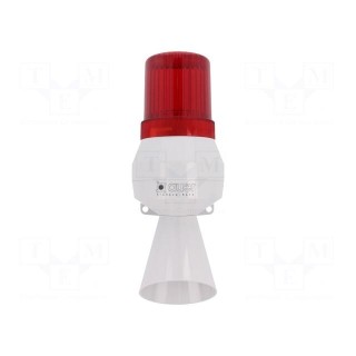 Signaller: lighting-sound | 24VDC | bulb BA15D | red | IP43 | Ø75x213mm