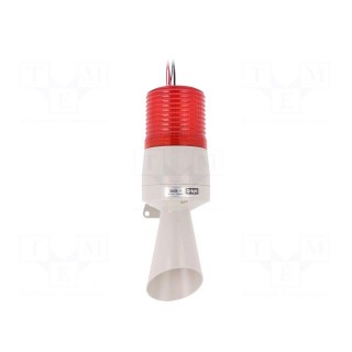 Signaller: lighting-sound | 24VDC | bulb | red | IP54 | Ø86x233mm | 556mA