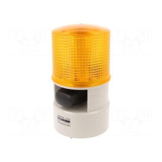 Signaller: lighting-sound | 24VDC | LED | amber | IP54 | Ø119x215mm