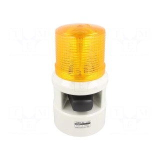 Signaller: lighting-sound | 24VDC | LED | amber | IP54 | Ø119x226mm