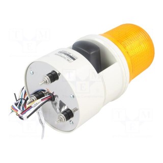 Signaller: lighting-sound | 24VDC | LED | amber | IP54 | Ø119x226mm