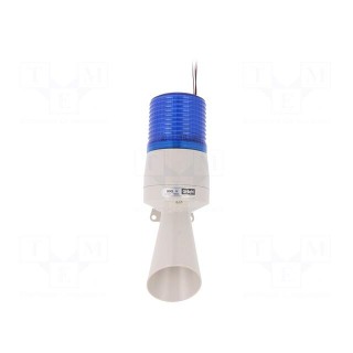 Signaller: lighting-sound | 24VDC | LED | blue | IP54 | Ø86x233mm | 125mA
