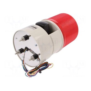 Signaller: lighting-sound | 24VDC | LED | red | IP54 | Ø119x215mm | 103dB