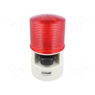 Signaller: lighting-sound | 24VDC | LED | red | IP54 | Ø119x215mm | 105dB