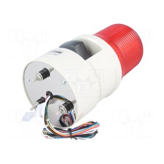 Signaller: lighting-sound | 24VDC | LED | red | IP54 | Ø119x226mm | 103dB