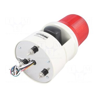 Signaller: lighting-sound | 24VDC | LED | red | IP54 | Ø119x226mm | 105dB