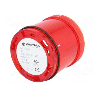 Signaller: lighting | bulb BA15D | red | Usup: 12÷240VDC | IP65