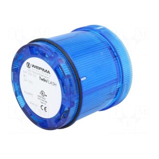 Signaller: lighting | LED | blue | Usup: 24VDC | IP65 | Ø70x65.5mm