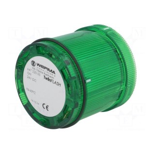 Signaller: lighting | LED | green | 24VDC | IP65 | Ø70x65.5mm | -30÷60°C