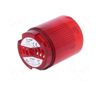 Signaller: lighting | LED | red | Usup: 24VDC | IP65 | Ø50x69mm | -30÷60°C