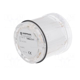 Signaller: lighting | LED | white | 24VDC | 24VAC | IP65 | Ø70x65.5mm