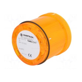 Signaller: lighting | LED | orange | 24VDC | 24VAC | IP65 | Ø70x65.5mm