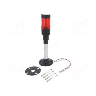 Signaller: signalling column | LED | red | 24VDC | 24VAC | HBJD-40 | 40mm
