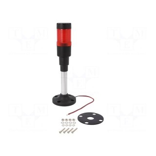 Signaller: signalling column | LED | red | 24VDC | 24VAC | HBJD-40 | 40mm