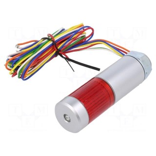 Signaller: signalling column | LED | red | 24VDC | IP65 | MPS | Mat: ABS