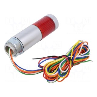 Signaller: signalling column | LED | red | 24VDC | IP65 | MPS | Mat: ABS
