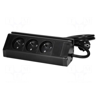 Plug socket strip: furniture | IP20 | 3680W | black | 230VAC | 1.5m