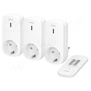Power socket | plug-in | 230VAC | IP20 | 25m | white | Schuko