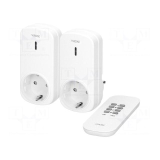 Power socket | plug-in | 230VAC | IP20 | 25m | white | Schuko
