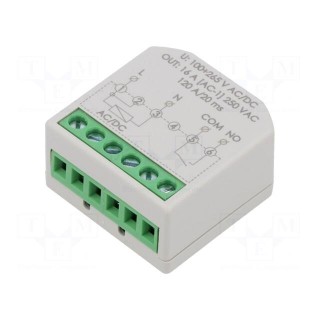Relay: installation | in mounting box | 100÷265VAC | NO | IP20 | 16A