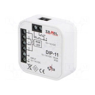 RGB controller | IP20 | 10÷14VDC | flush mount | -10÷55°C | 60mW