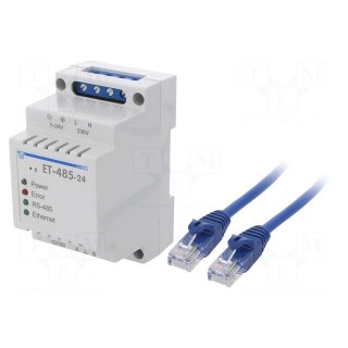 Converter | RS485/ETHERNET | 24VDC | 10/100 Base-T,RS485 | 100Mbps