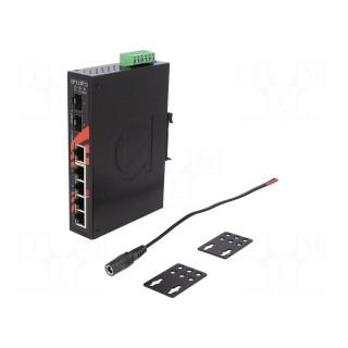 Industrial module: switch Ethernet | unmanaged | 12÷48VDC | RJ45 | 6W