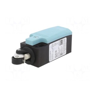 Limit switch | lever R 14mm, plastic roller Ø13mm | NO + NC | 10A