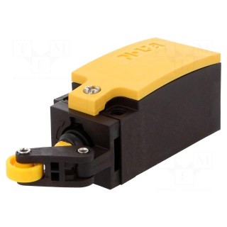 Limit switch | lever R 20mm, plastic roller Ø13mm | NC x2 | 6A