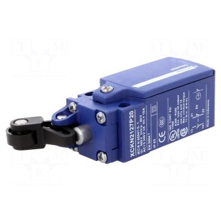 Limit switch | lever R 22mm, plastic roller Ø14mm | NO + NC | 10A